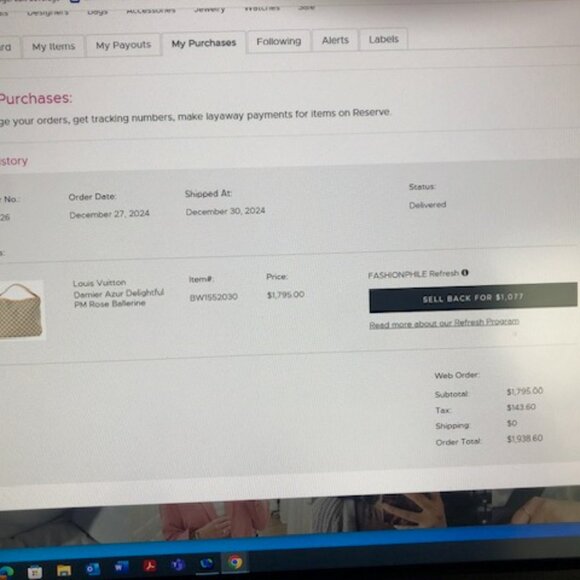 Louis Vuitton Damier Azur Delightful PM Rose Ballerine - Picture 6 of 9